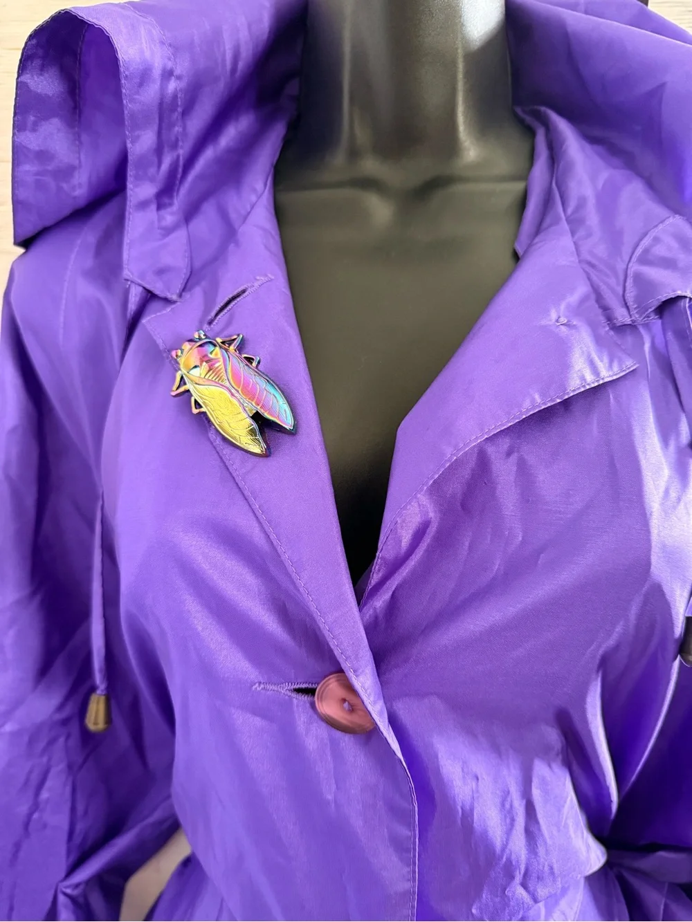 Handmade Iridescent Cicada Brooch Pin